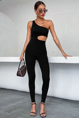 One-Shoulder Cutout Jumpsuit Ins Street