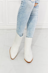 MMShoes Love the Journey Stacked Heel Chelsea Boot in White Ins Street