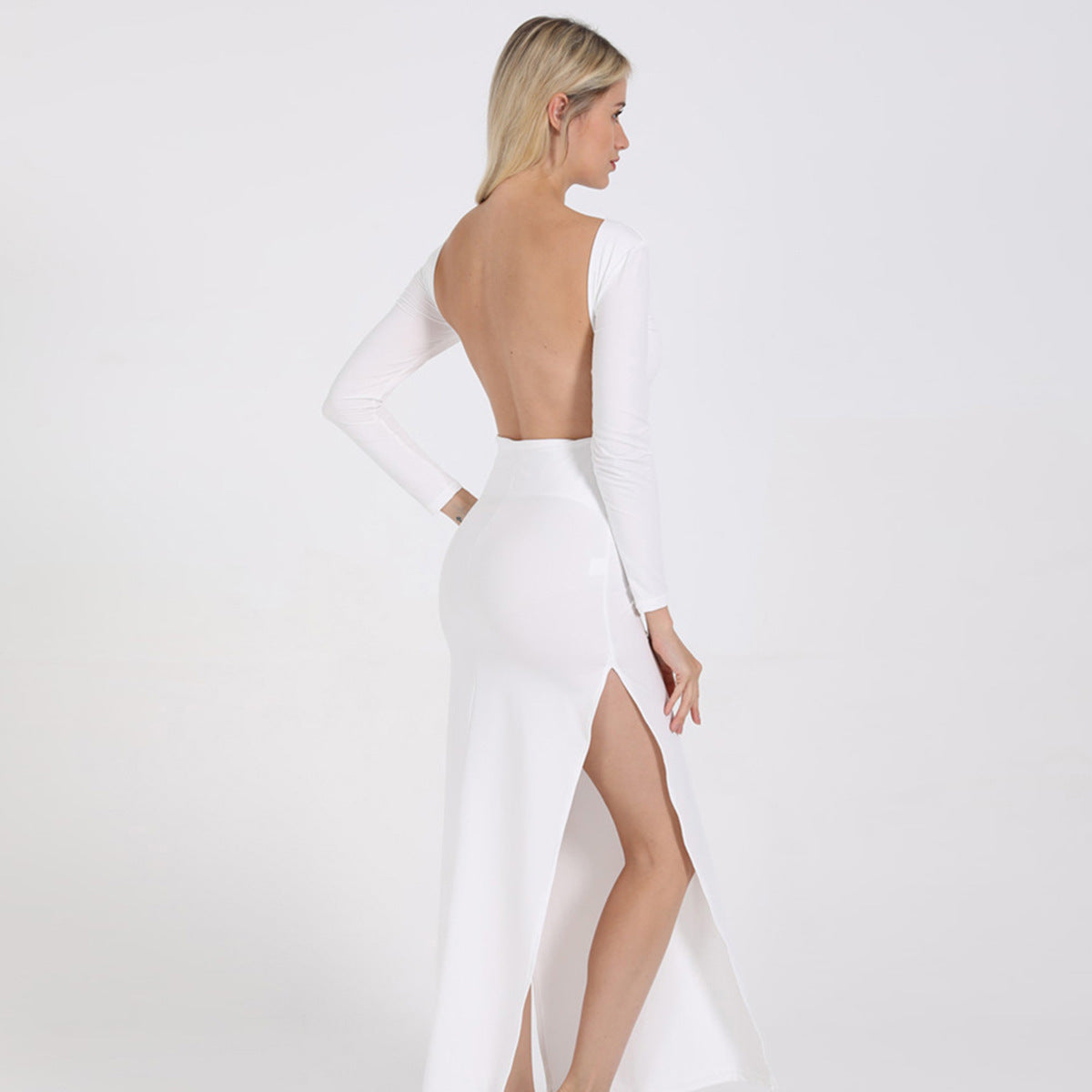 Poise Cotton Open Back Midi Dress - White - FINAL SALE Ins Street