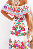 Trendy Off Shoulder Malamala Print Maxi Dress Ins street