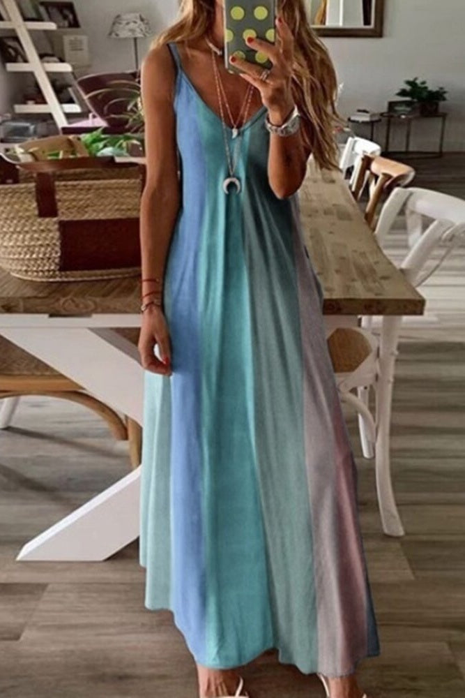 Floor Length Casual Patchwork Cute bohemian Dress Ins street