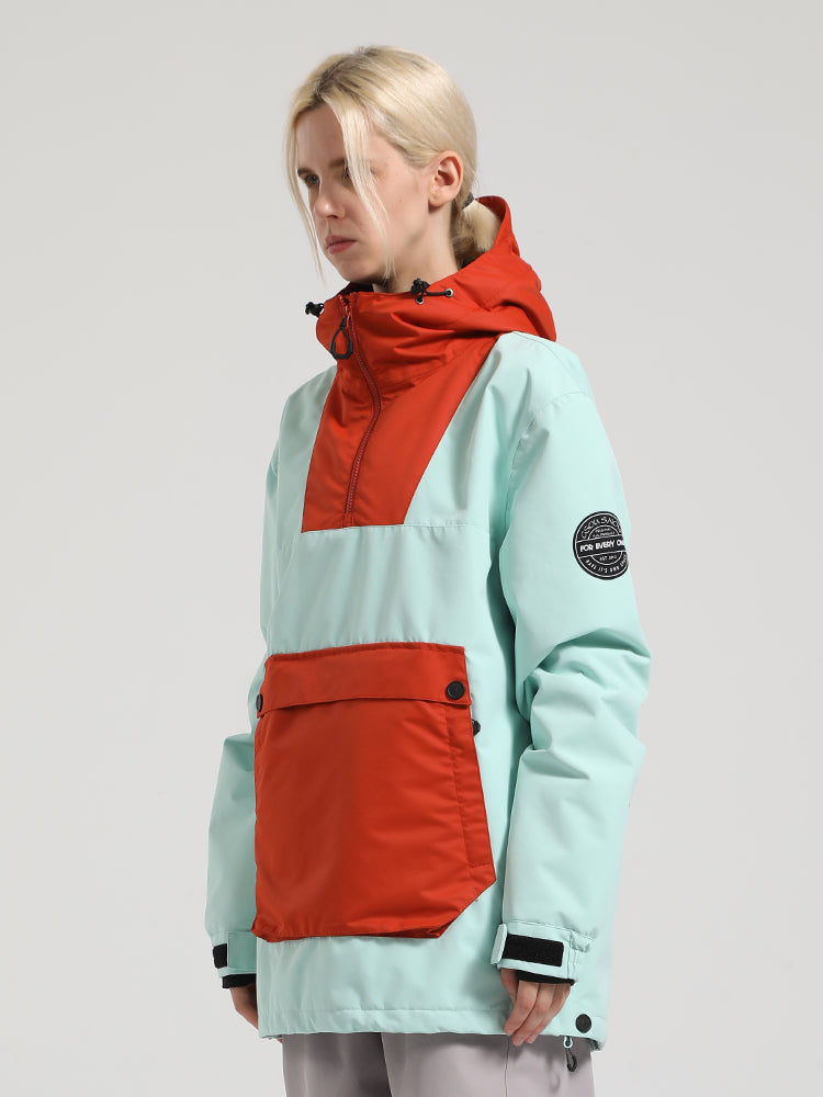 Colorblock Pullover Ski Jacket Ins Street