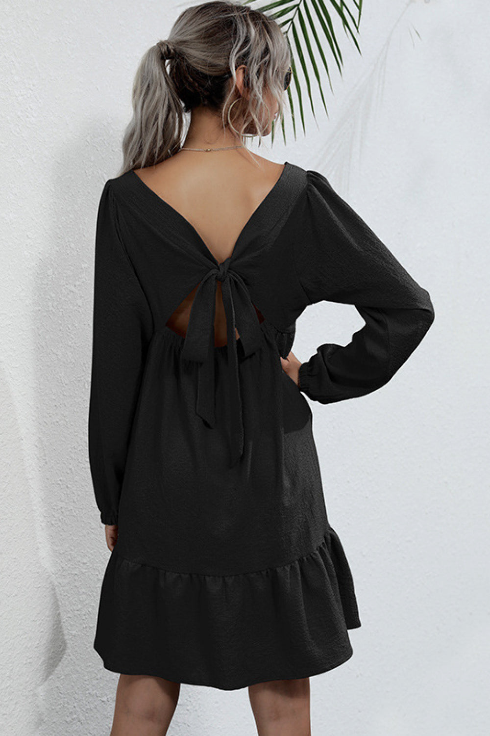 Knot Back Square Neck Dress Ins Street