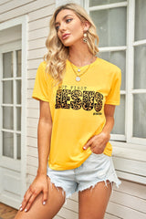 Leopard Letters Graphic T-shirt Ins Street