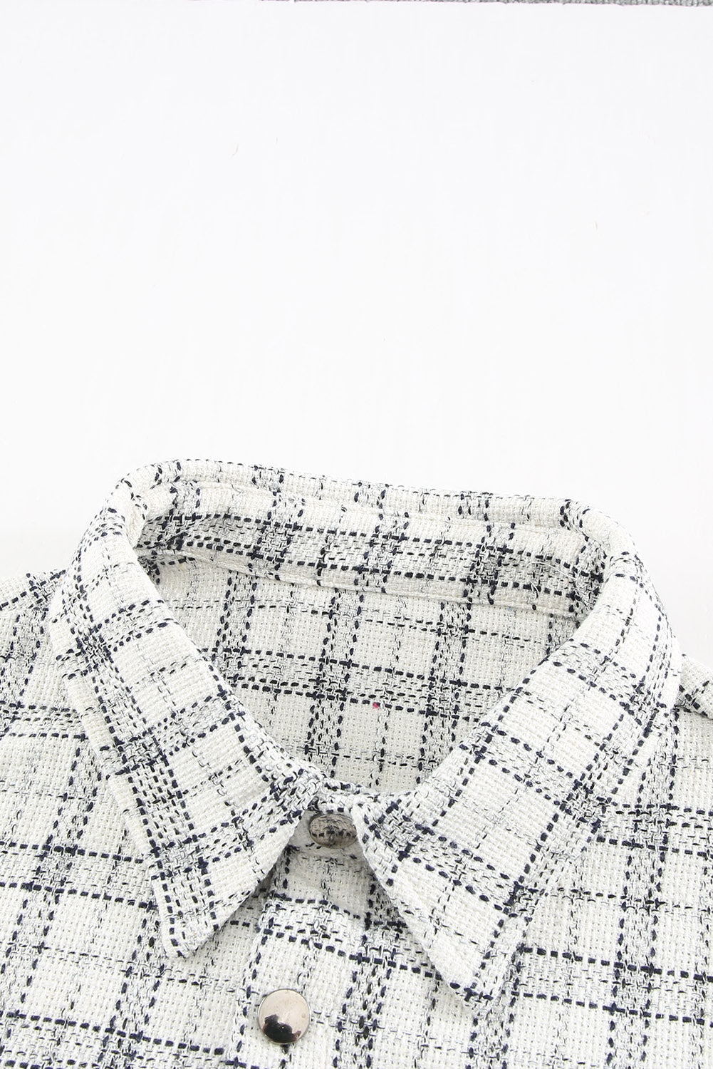 Plaid Color Block Curved Hem Shirt Jacket Ins Street
