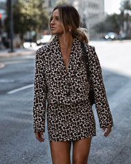 Kylan Pocketed Leopard Crop Blazer Ins Street