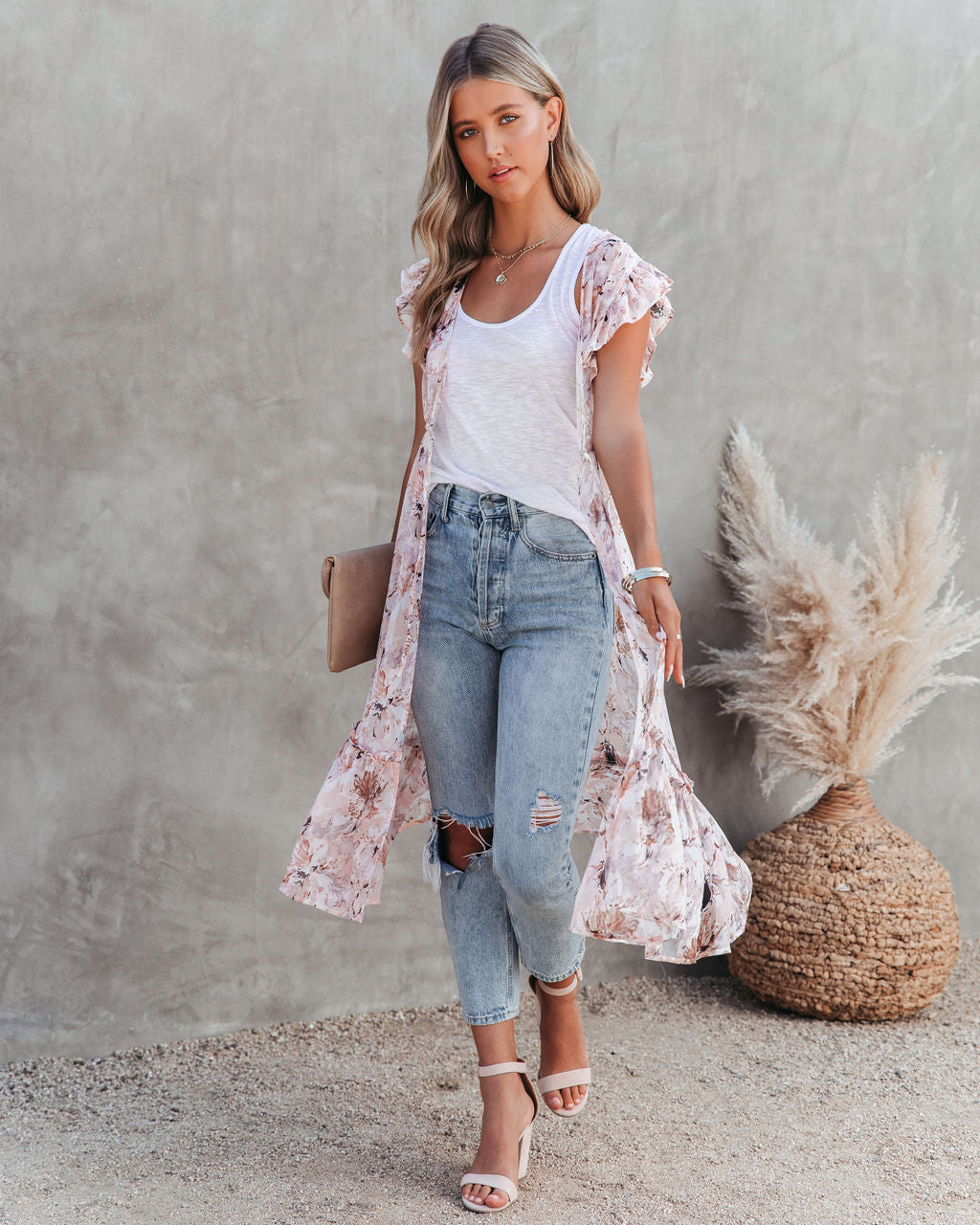 Andreja Floral Ruffle Duster - FINAL SALE ON T-001