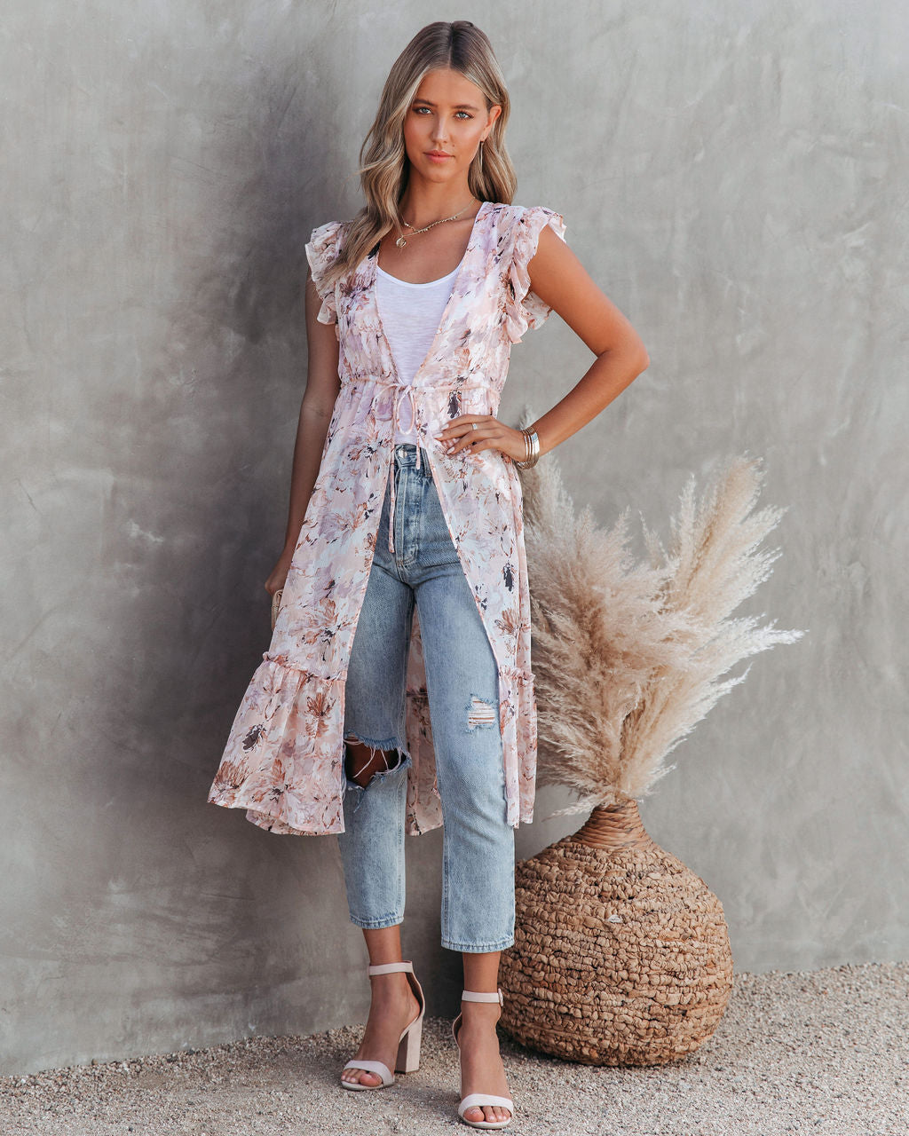 Andreja Floral Ruffle Duster - FINAL SALE ON T-001