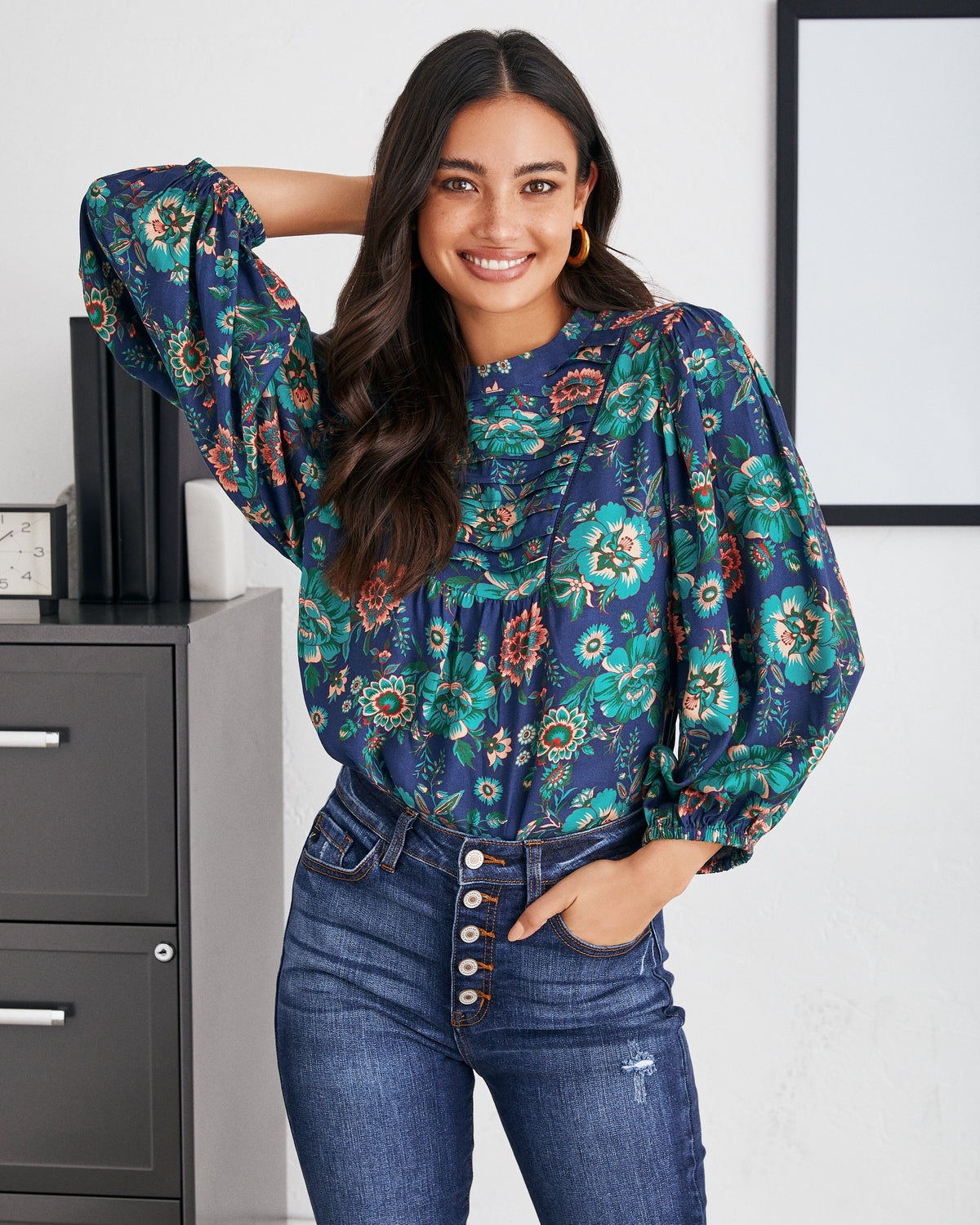 Auden Floral Pintuck Blouse - FINAL SALE InsStreet