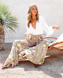 A World To See Floral Tie Front Wide Leg Pants OLIV-001