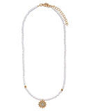 Ablaze Beaded Pendant Necklace - White PANN-001
