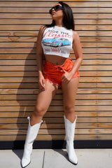 About Time To Lace Up Ripped Denim Shorts - Coral Ins Street