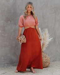 Aguilar Colorblock Cutout Maxi Dress LUCC-001