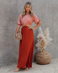 Aguilar Colorblock Cutout Maxi Dress LUCC-001