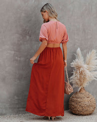 Aguilar Colorblock Cutout Maxi Dress LUCC-001