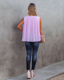 All That Matters Pleated Sleeveless Blouse - Lilac - FINAL SALE FATE-001