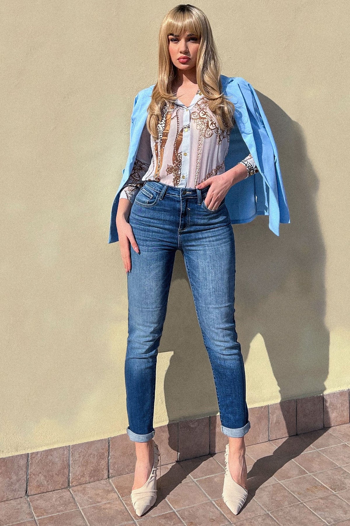 Always In Style High Rise Boyfriend Jeans - Medium Blue Wash Ins Street