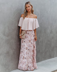 Andreja Floral Pleated Maxi Skirt ON T-001