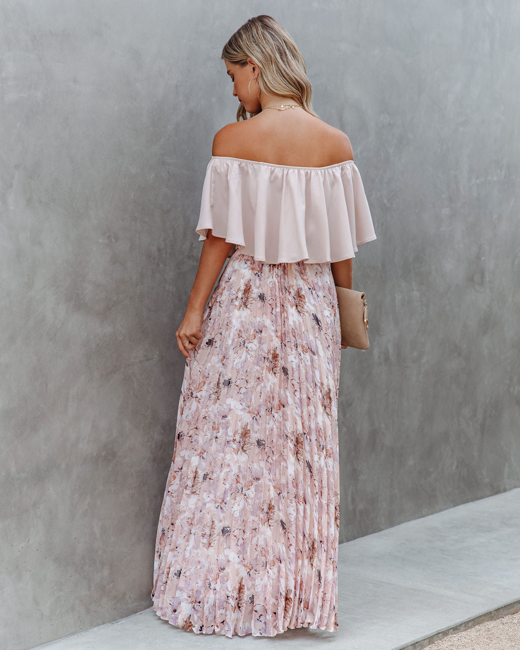 Andreja Floral Pleated Maxi Skirt ON T-001