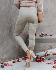 Arlette High Rise Faux Suede Legging - Sage - FINAL SALE InsStreet