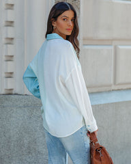 Ashford Colorblock Button Down Top - Blue Multi InsStreet
