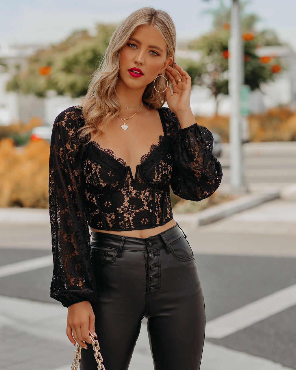 Aubrina Lace Corset Crop Blouse InsStreet