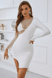 Yanely Asymmetric Mini White Bandage Dress Ins Street