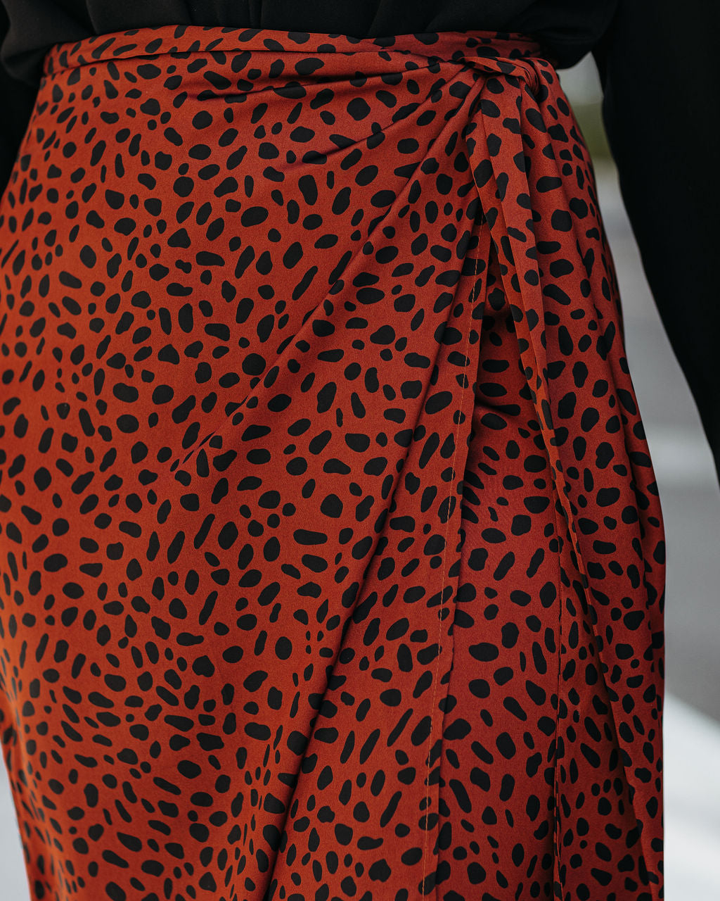 Avianna Satin Printed Wrap Midi Skirt - FINAL SALE InsStreet