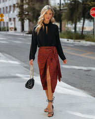 Avianna Satin Printed Wrap Midi Skirt - FINAL SALE InsStreet