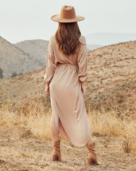 Betsy Button Down Midi Dress - Nude - FINAL SALE InsStreet