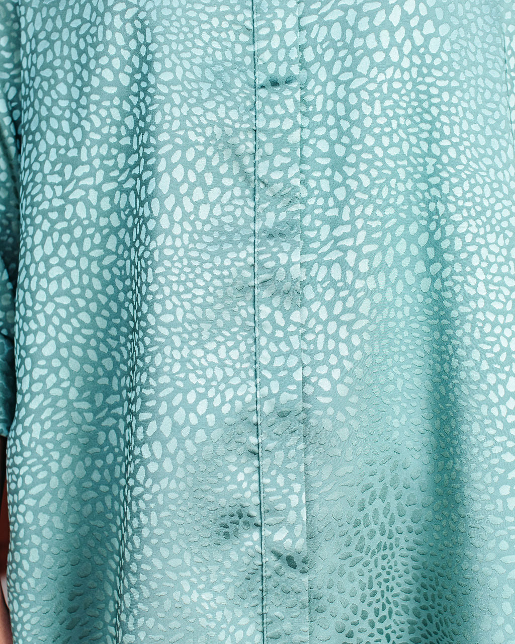 Blue Moon Satin Embossed Button Down Blouse - Jade - FINAL SALE InsStreet