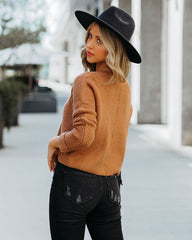 Basin Cropped Knit Sweater - Mocha - FINAL SALE InsStreet