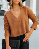 Basin Cropped Knit Sweater - Mocha - FINAL SALE InsStreet