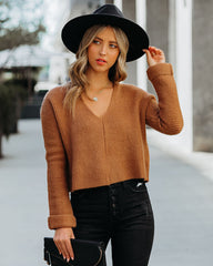 Basin Cropped Knit Sweater - Mocha - FINAL SALE InsStreet