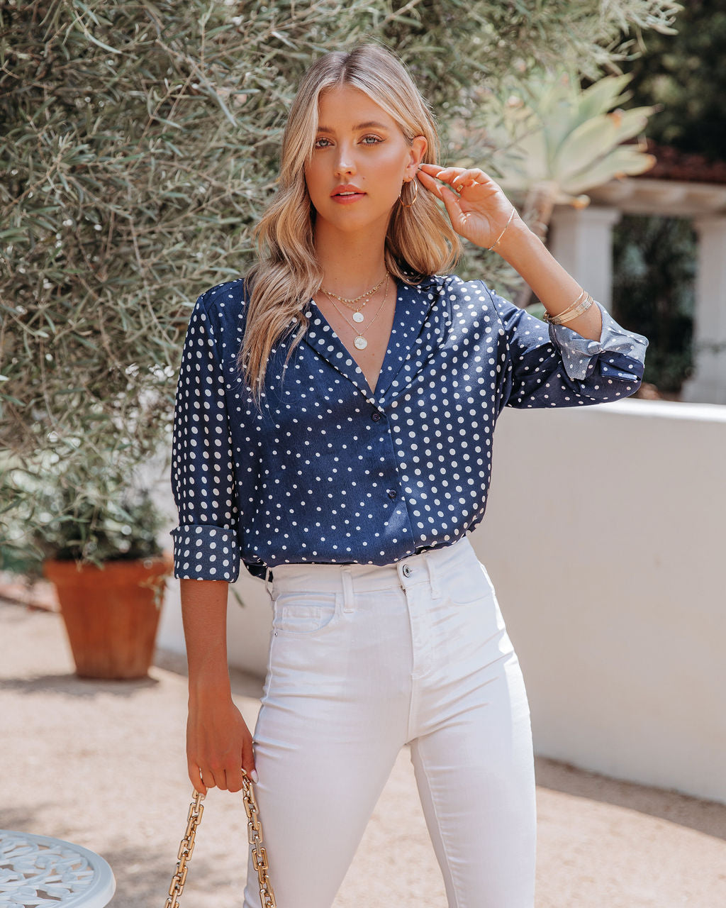 Be Yourself Satin Polka Dot Blouse - FINAL SALE InsStreet