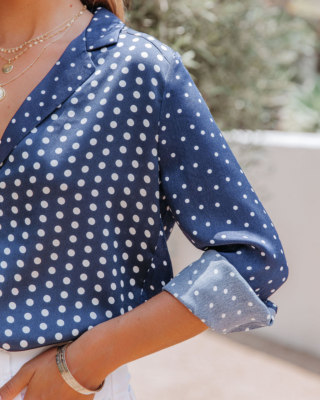 Be Yourself Satin Polka Dot Blouse - FINAL SALE InsStreet