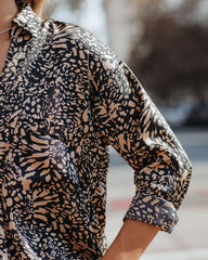 Bexlee Satin Collared Leopard Blouse - FINAL SALE InsStreet