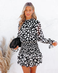 Big Bend Leopard Smocked Ruffle Dress InsStreet