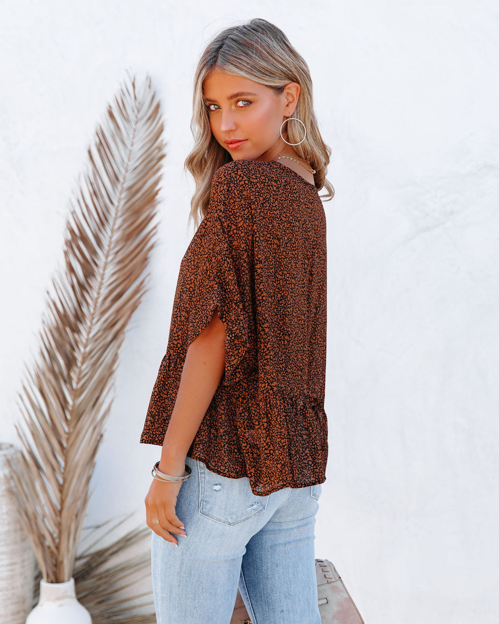 Bittersweet Relaxed Printed Peplum Top InsStreet