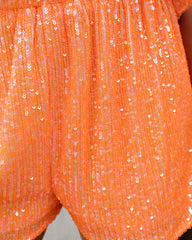 Blaze Sequin Shorts - Orange - FINAL SALE InsStreet