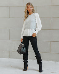 Bleecker Contrast Poplin Sweater Top - FINAL SALE InsStreet