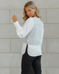 Bleecker Contrast Poplin Sweater Top - FINAL SALE InsStreet