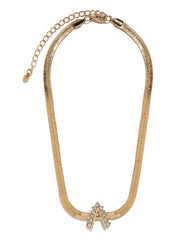 Bling Initial Herringbone Necklace - FINAL SALE InsStreet