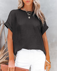 Bond Short Sleeve Satin Blouse InsStreet