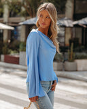 Booked Solid Satin Cowl Neck Blouse - Light Blue - FINAL SALE InsStreet