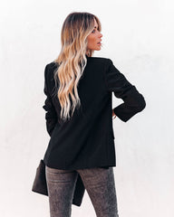 Boss Up Pocketed Blazer - Black InsStreet