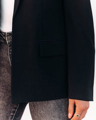 Boss Up Pocketed Blazer - Black InsStreet