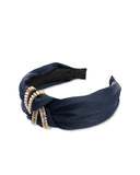 Bracha - Sasha Embellished Satin Headband - Navy Insstreet