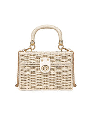 Brady Wicker Crossbody Handbag - Cream Insstreet