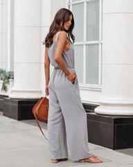 Brenna Pocketed Jumpsuit - Grey Ins Street